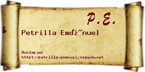 Petrilla Emánuel névjegykártya